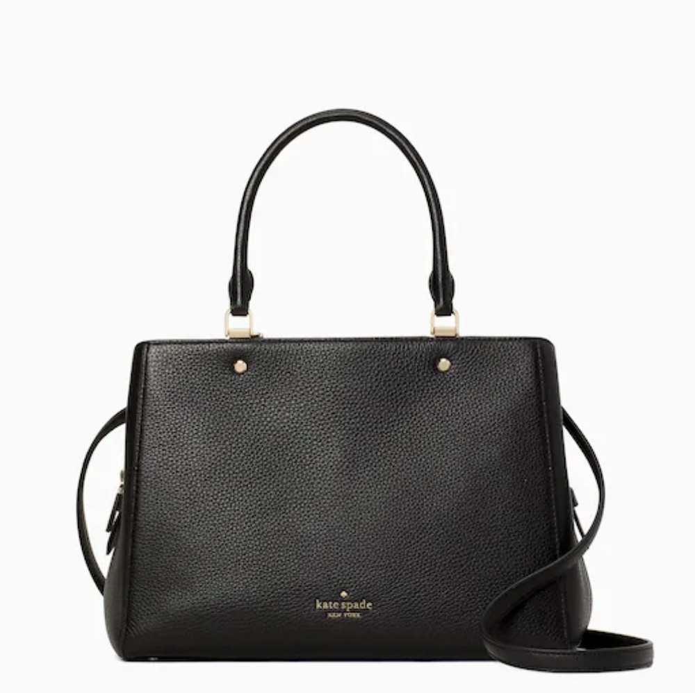 Kate Spade Set Leila Medium Triple Compartment Satchel with Wallet.Black.NWT
